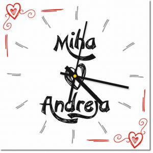 Ideja za darilo za poroko ali obletnico: Steklena ura Luminum imeni mladoporočencev