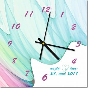 Ideja za poročno darilo: Steklena ura Luminum grafika z datumom poroke