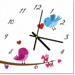 Ideja za poročno darilo: Steklena ura Luminum s ptički